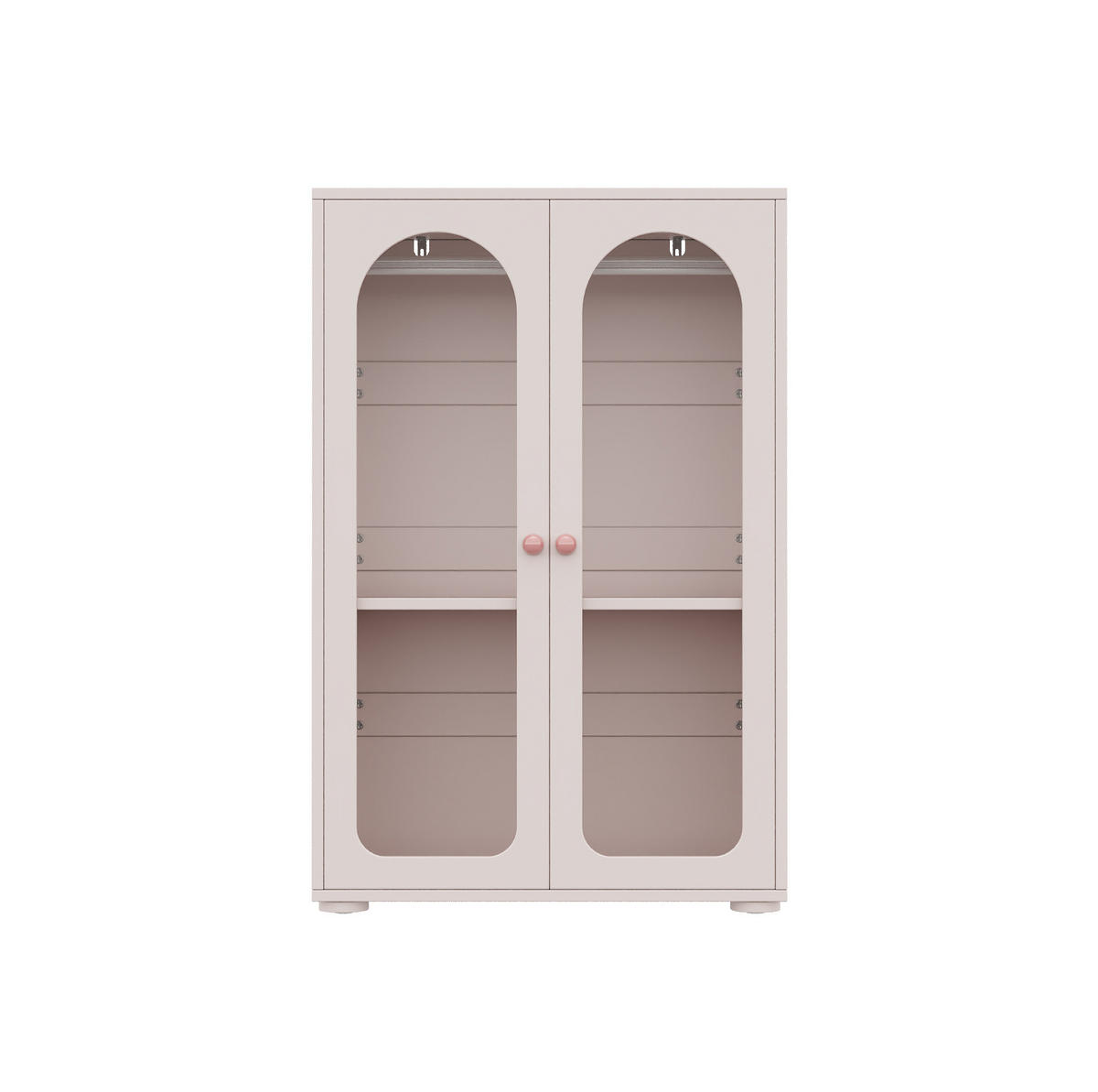 KLEIDERSCHRANK aus MDF und Acryl 80x50x120 cm Babyrosa mit verstellbaren Einlegeböden, Kleiderstange und transparenten Türen - Pink, Holzwerkstoff (80/120/50cm) - Modfu