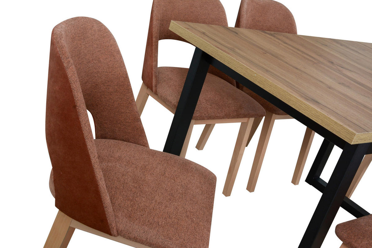 ESSZIMMERSTUHL 4x "MONTI 2", grandson, zetta 295 - Birkefarben/Kupferfarben, Holz (43/82/40cm) - Leaf Design