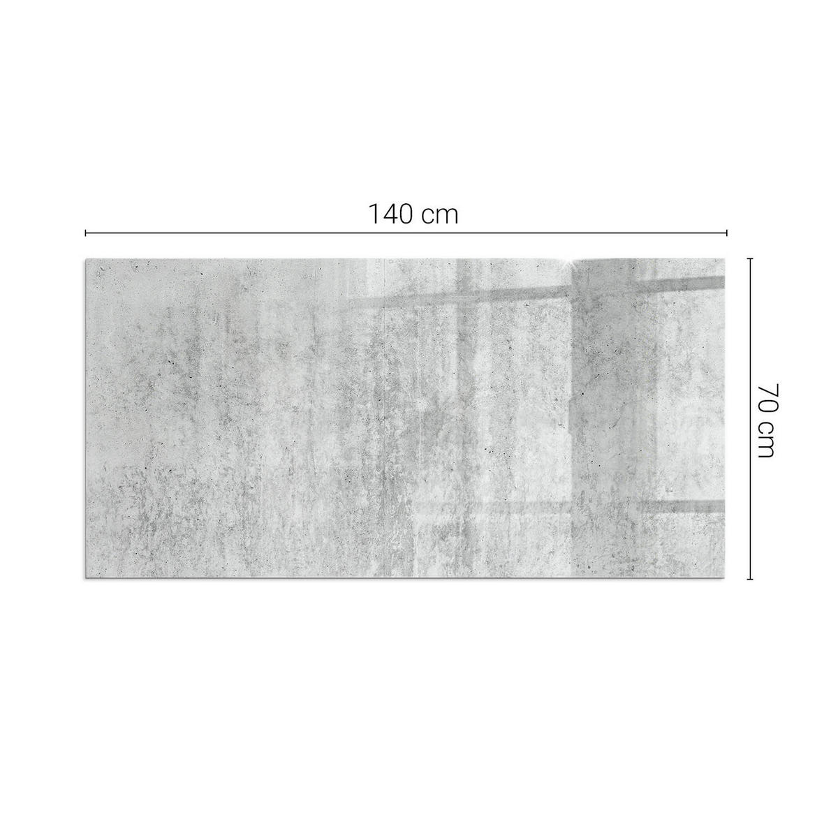 GLASPLATTE für Kamin 140x70 cm - Grau, Glas (140/70/0.4cm) - TULUP