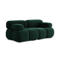 2-SITZER-SOFA Samt Stoff Grün - Blau/Dunkelgrün, Kunststoff/Textil (190/70/96cm) - Makamii