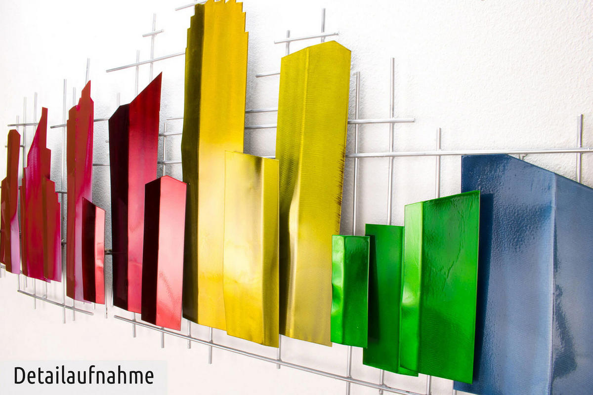 WANDDEKO Bunt 130/60 cm - Multicolor, Metall (4.02/60/6cm) - KUNSTLOFT