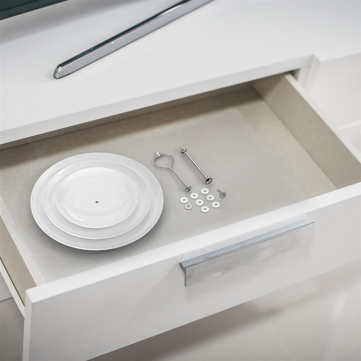 TORTENSTÄNDER Porzellan 15.5 / 20.5 / 27 x 37 cm - Weiß, Keramik (26.5/37cm) - Intirilife