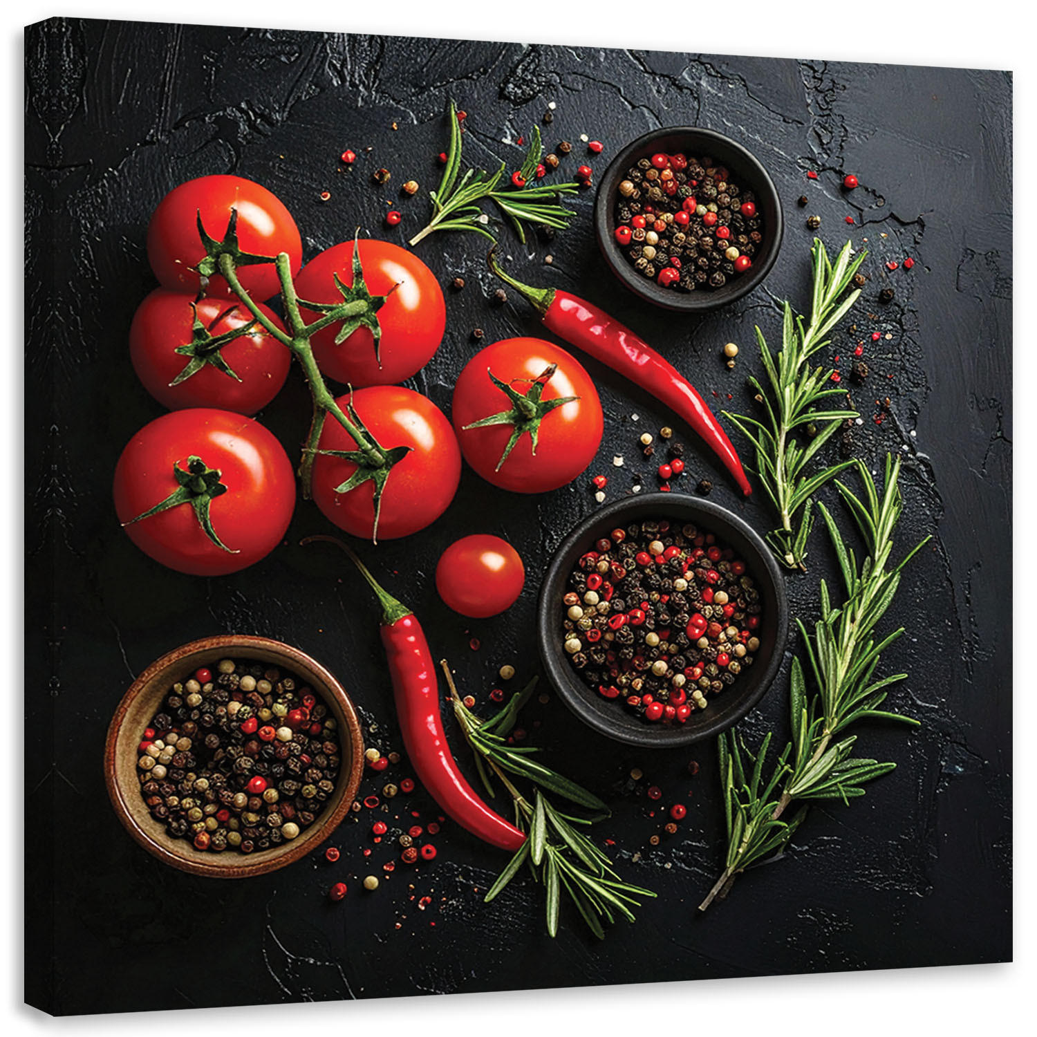 LEINWANDBILD Essen & Trinken 50x50cm - Rot, Textil (50/50cm) - Feeby