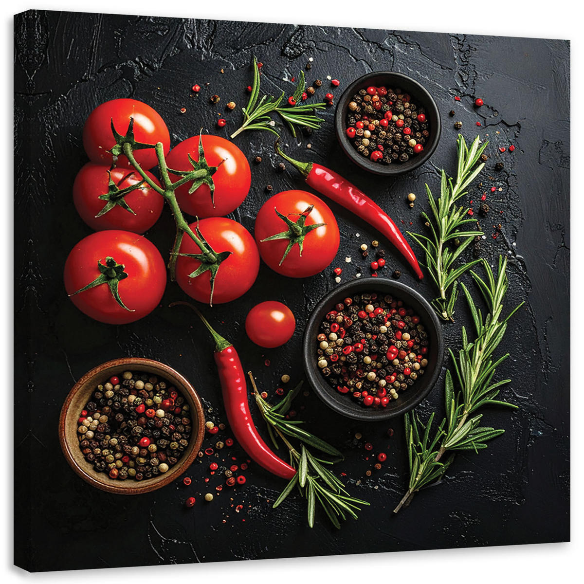 LEINWANDBILD Essen & Trinken 50x50cm - Rot, Textil (50/50cm) - Feeby