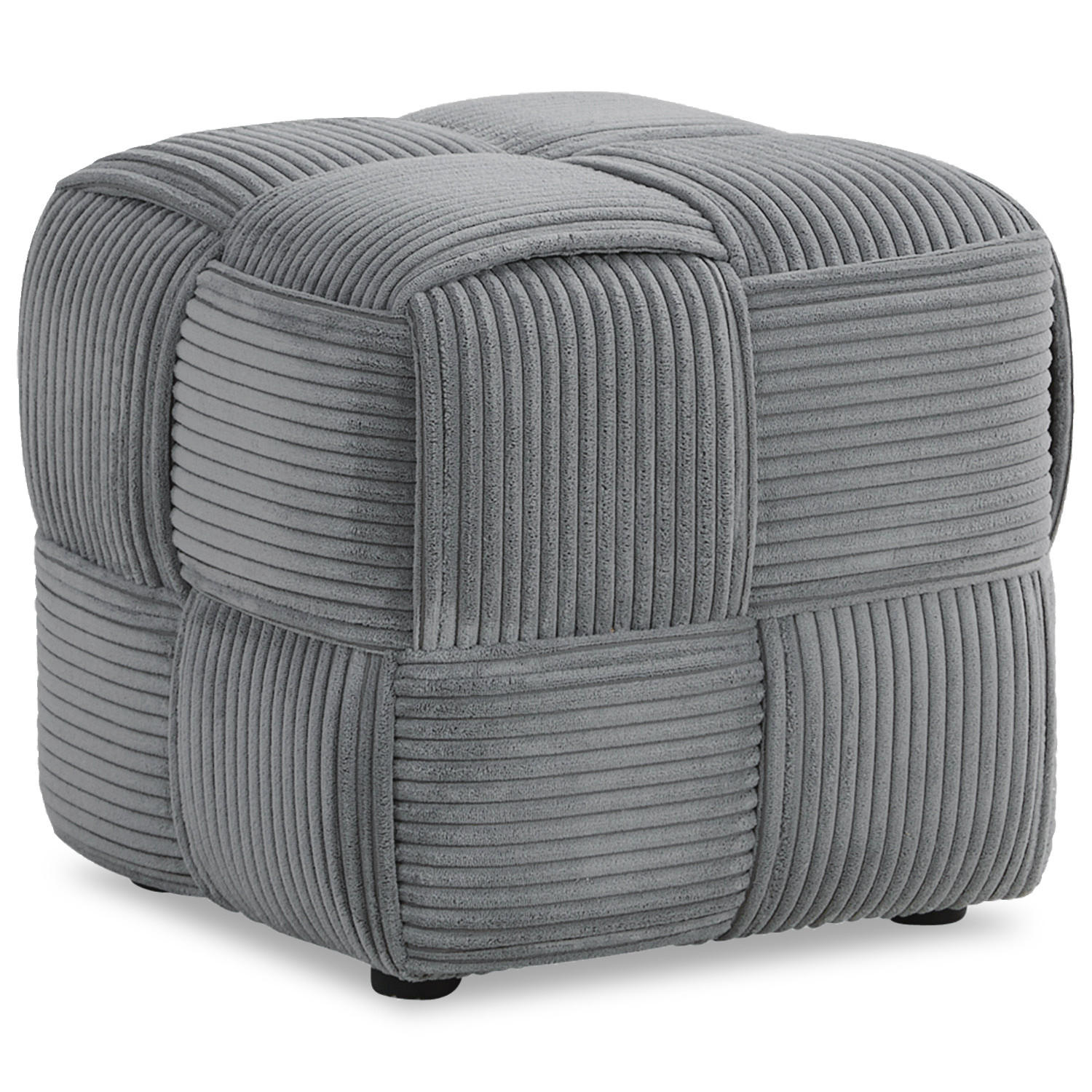 HOCKER in Cord 46/41/46 cm in Grau - Grau, Textil (46/41/46cm) - Homestyle4u