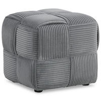 HOCKER in Cord 46/41/46 cm in Grau - Grau, Textil (46/41/46cm) - Homestyle4u