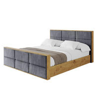 POLSTERBETT mit Bettkasten, Fußteil und Lattenrost, Boxbett mit Matratze H3/H4 - ENZO1-Z 180x200 Dunkelgrau - Dunkelgrau, Holzwerkstoff/Textil (180/200cm) - ALTDECOR