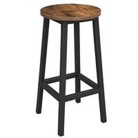 BARHOCKER Stahl Dunkelbraun Schwarz 32/32/65 cm - Dunkelbraun/Schwarz, Holzwerkstoff (32/65/32cm) - Begryf