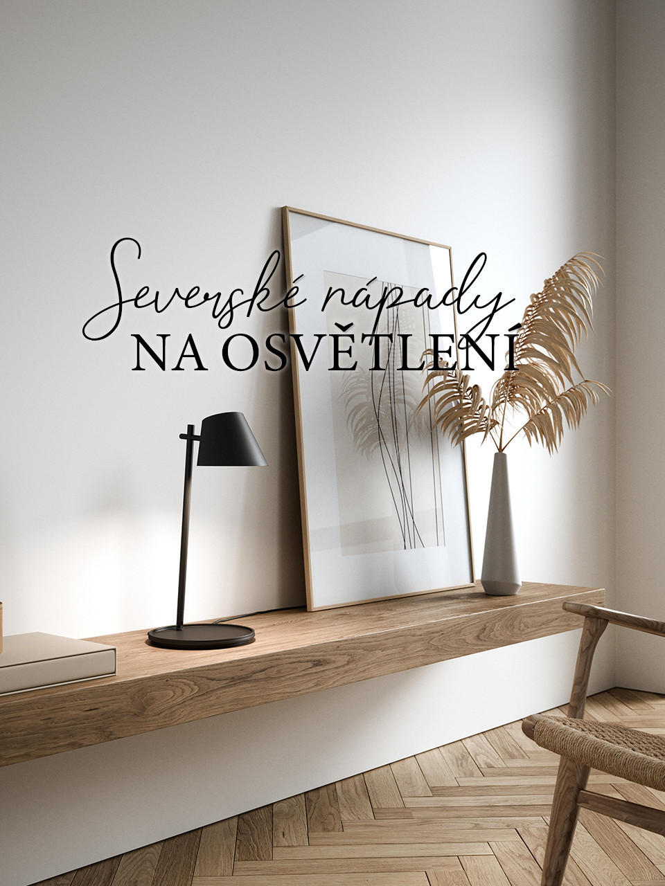 Scandi dekorace na dřevěné polidi