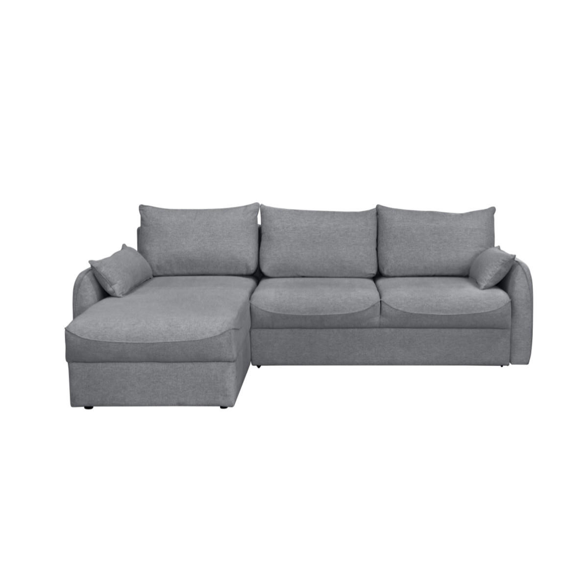 ECKSOFA 3-sitzer mit schlaffunktion - naomi 260/175/90 cm - Grau, Textil (175/90/260cm) - Calicosy