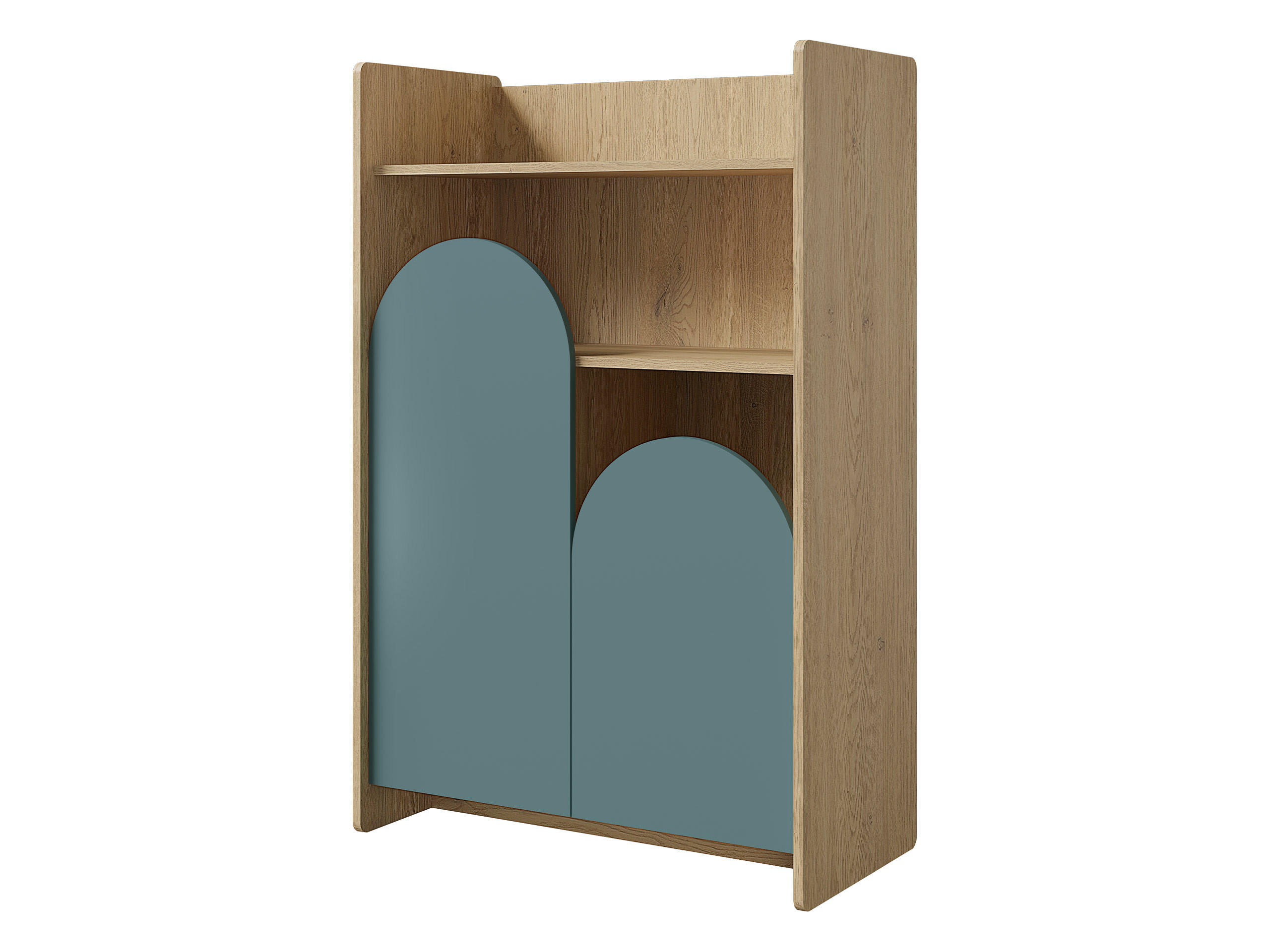 KINDERREGAL Lexi 2D 08 - Blau/Eichefarben, Holzwerkstoff (84/128/40cm) - MIRJAN24