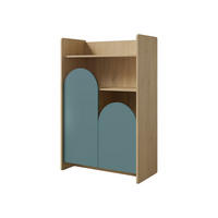 KINDERREGAL Lexi 2D 08 - Blau/Eichefarben, Holzwerkstoff (84/128/40cm) - MIRJAN24