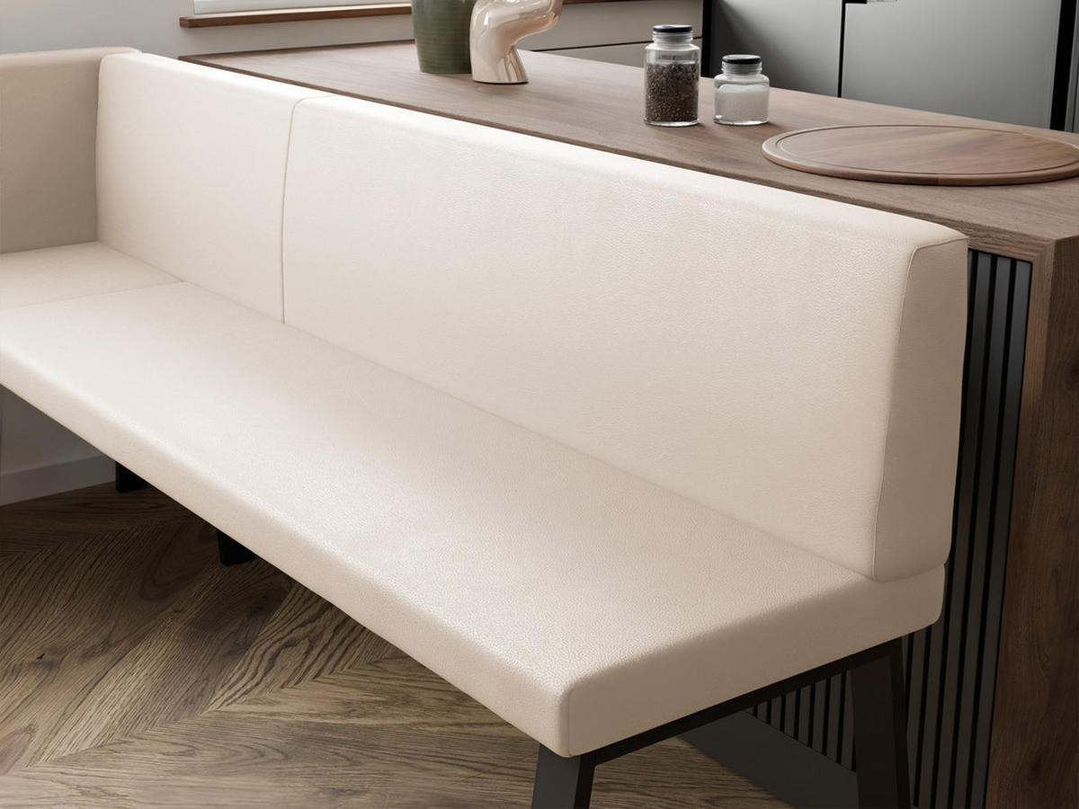 ECKBANK links MONO Y Kunstleder glatt, 128/168 cm Beige - Beige, Kunststoff/Textil (128/168cm) - Idohome