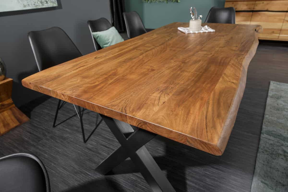 ESSTISCH MAMMUT NATURE Akazie 180cm - Braun/Grau, Holz/Metall (90/180/77cm) - riess-ambiente