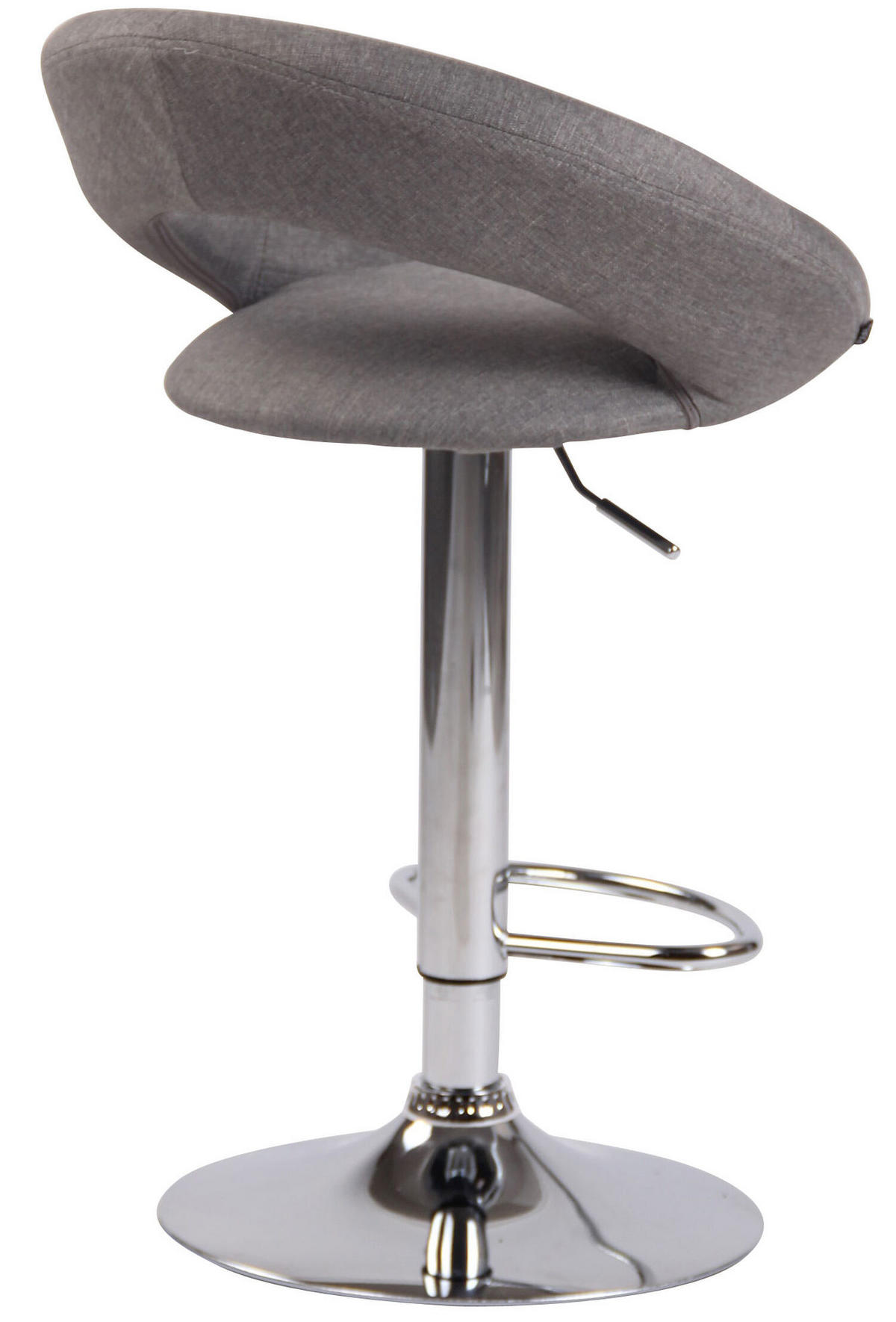 BARHOCKER Olin, Gestell Metall in Chromoptik, Stoff Grau - Chromfarben/Grau, Textil/Metall (53/100/47cm) - TPFLiving