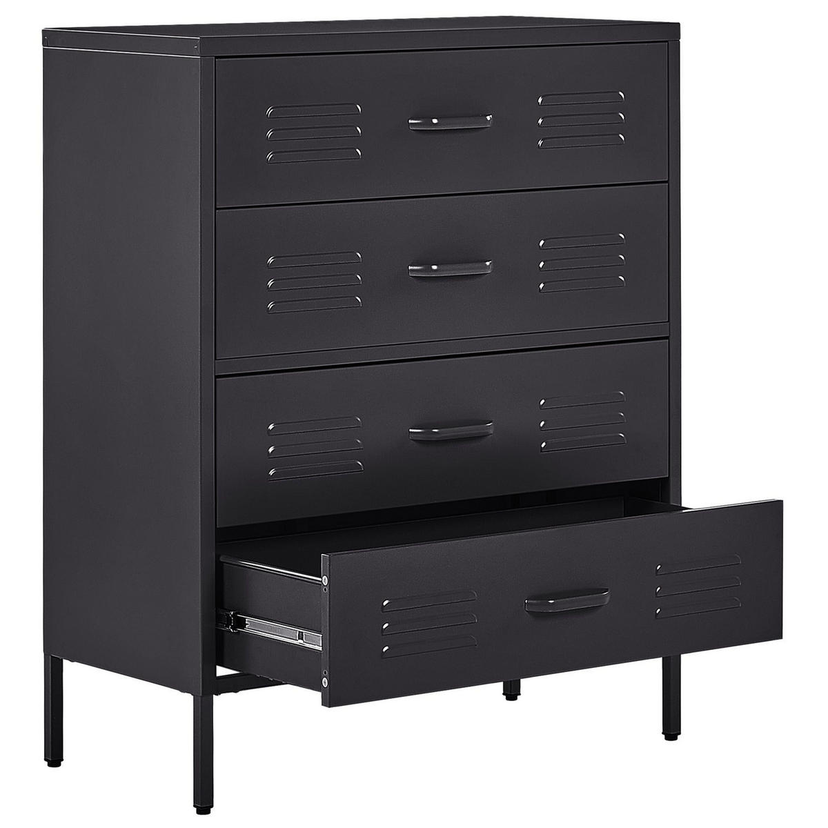 KOMMODE schwarz 4 Schubladen Enago - Schwarz, Metall (80/102/40cm) - Beliani