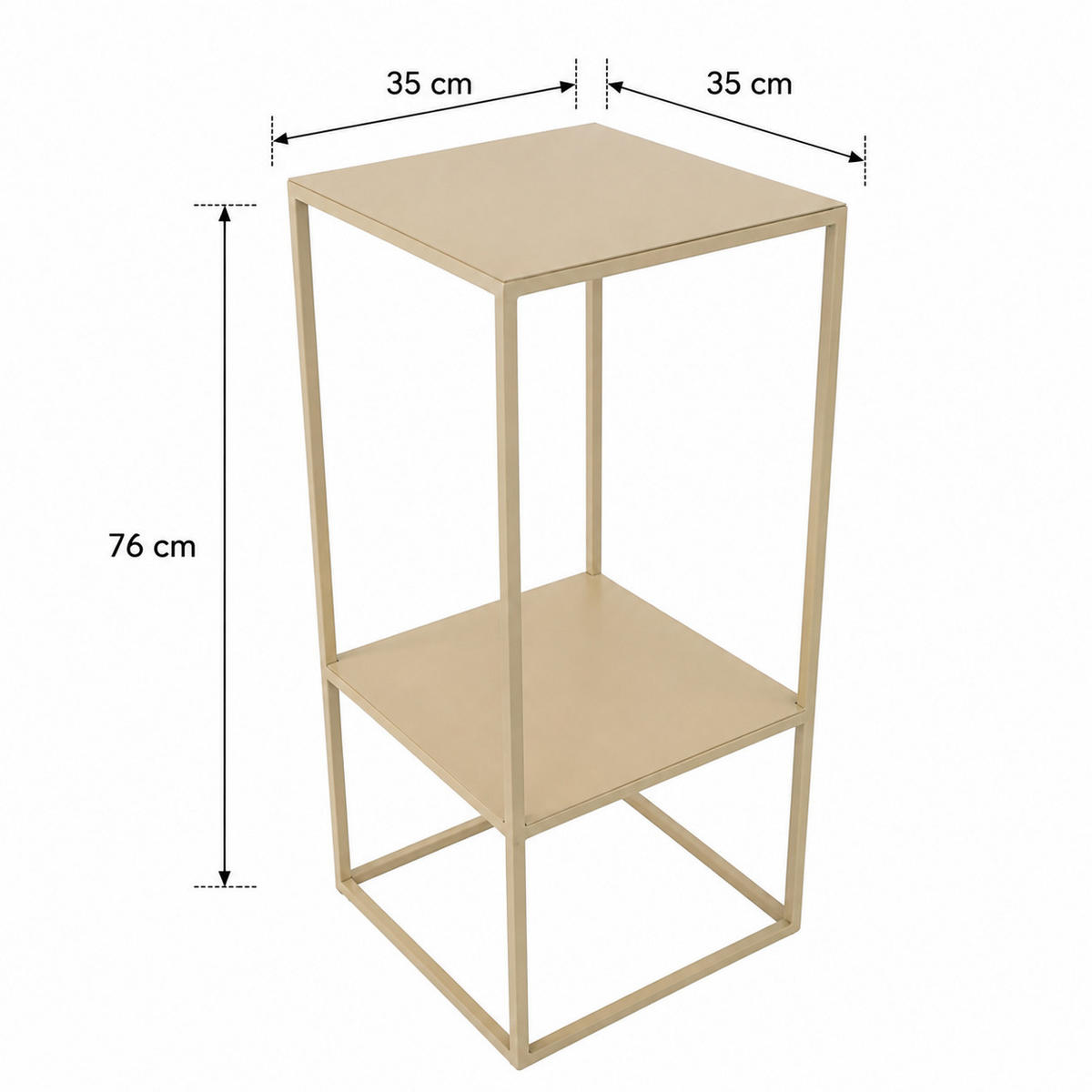 BLUMENTISCH Beran - Beige, Metall (35/35/76cm) - LOFT42