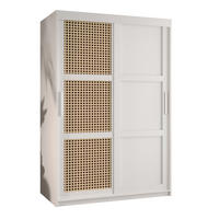 SCHWEBETÜRENSCHRANK 200/120/62 2-türig - Silberfarben/Weiß, Holz/Kunststoff (120/200/62cm) - MÖBEL KRYSPOL