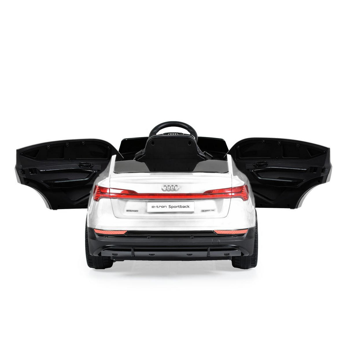 ELEKTROAUTO Audi weiß Sportback Fernbedienung Frontlichter Musik USB Gurt - Weiß, Kunststoff (108/60/47cm) - Moni