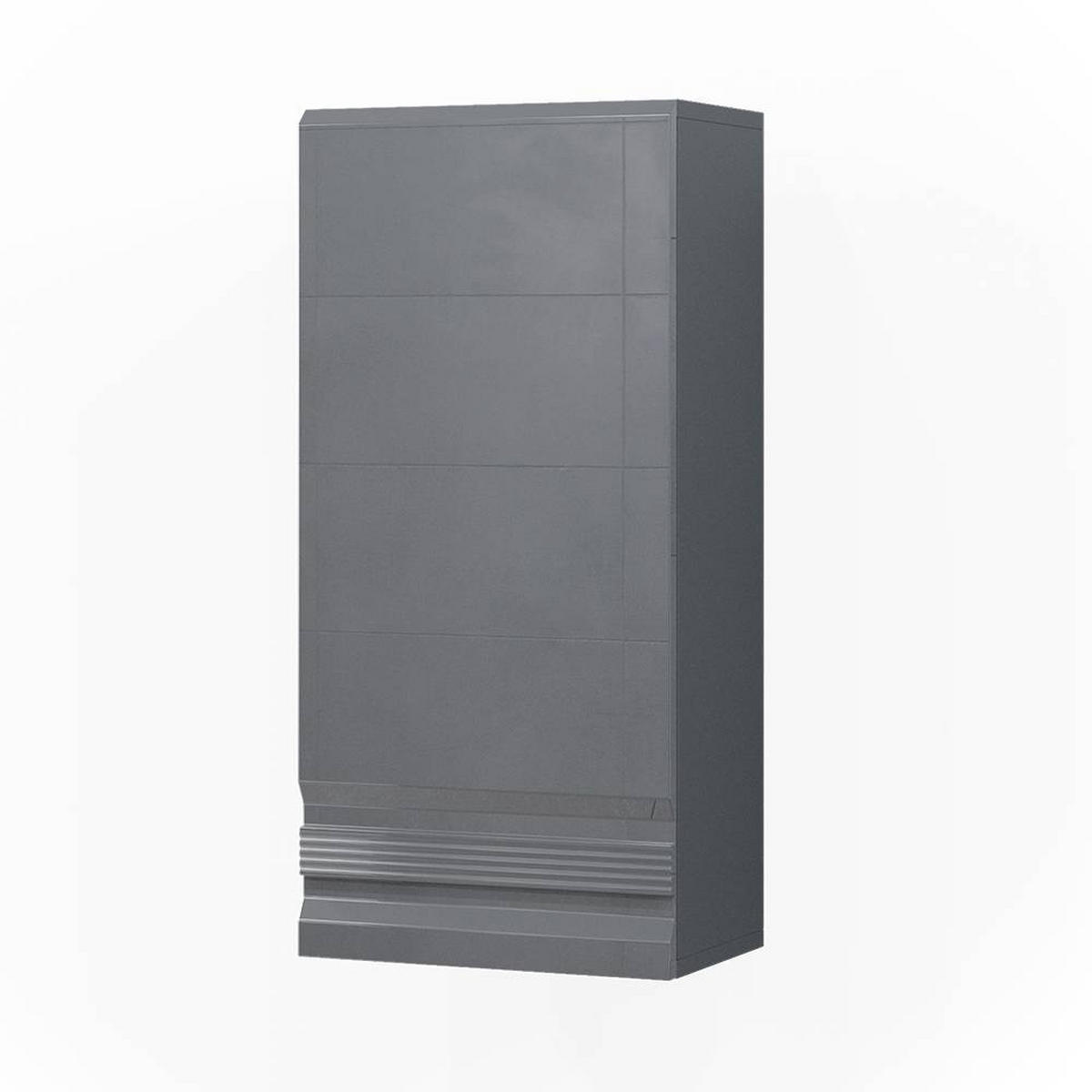 BADSCHRANK Fredd Anthrazit 77 x 36.4 cm - Schwarz Hochglanz/Anthrazit, Holzwerkstoff (36.4/77/23.5cm) - Vicco