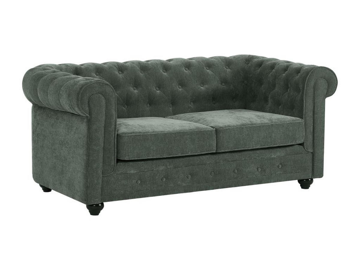 SOFA 3-Sitzer & 2-Sitzer - Stoff - Grün - CHESTERFIELD - Grün, Textil (88/72/205cm) - Vente-Unique