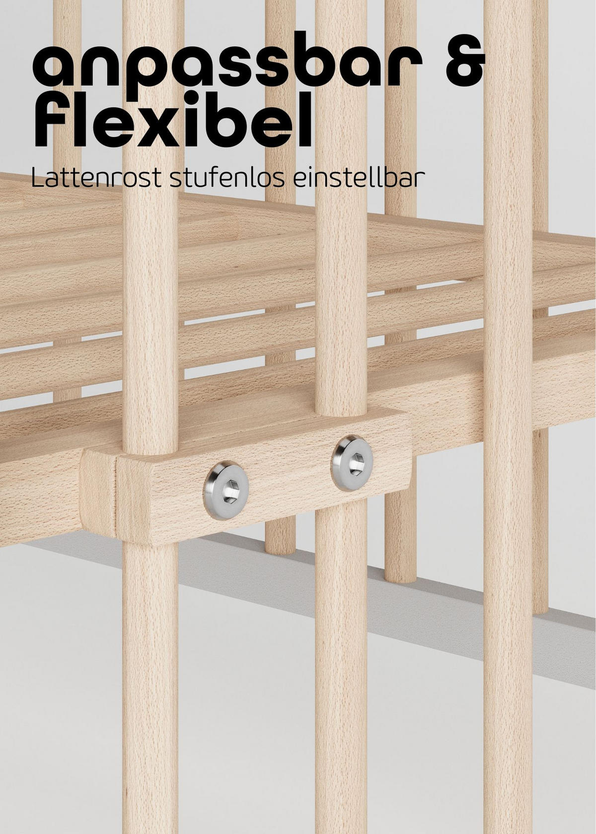 BEISTELLBETT mit Umbauseite - weiß/natur - Dreamy 4 in 1 Bett - Weiß/Naturfarben, Holz (120/90/60cm) - Sämann – make a difference.