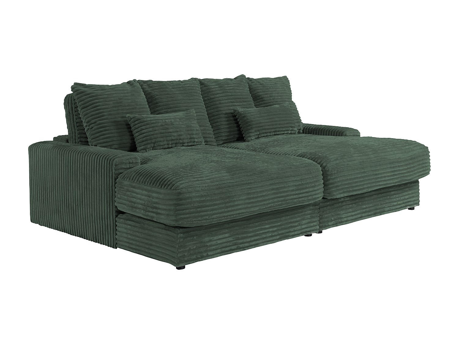 3-SITZER-SOFA mit bequemer Sitztiefe aus Samtstoff in Weihnachtsgrün CALAZO - Grün, Textil (232/85/170cm) - Vente-Unique