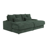 3-SITZER-SOFA mit bequemer Sitztiefe aus Samtstoff in Weihnachtsgrün CALAZO - Grün, Textil (232/85/170cm) - Vente-Unique