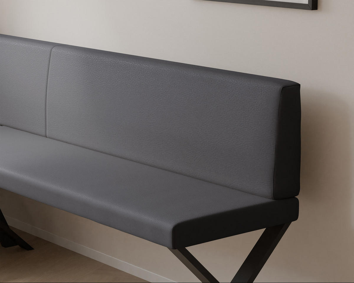 ECKBANK links VERO X Kunstleder glatt, 142/196 cm Dunkelgrau - Dunkelgrau, Kunststoff/Textil (142/196cm) - Idohome