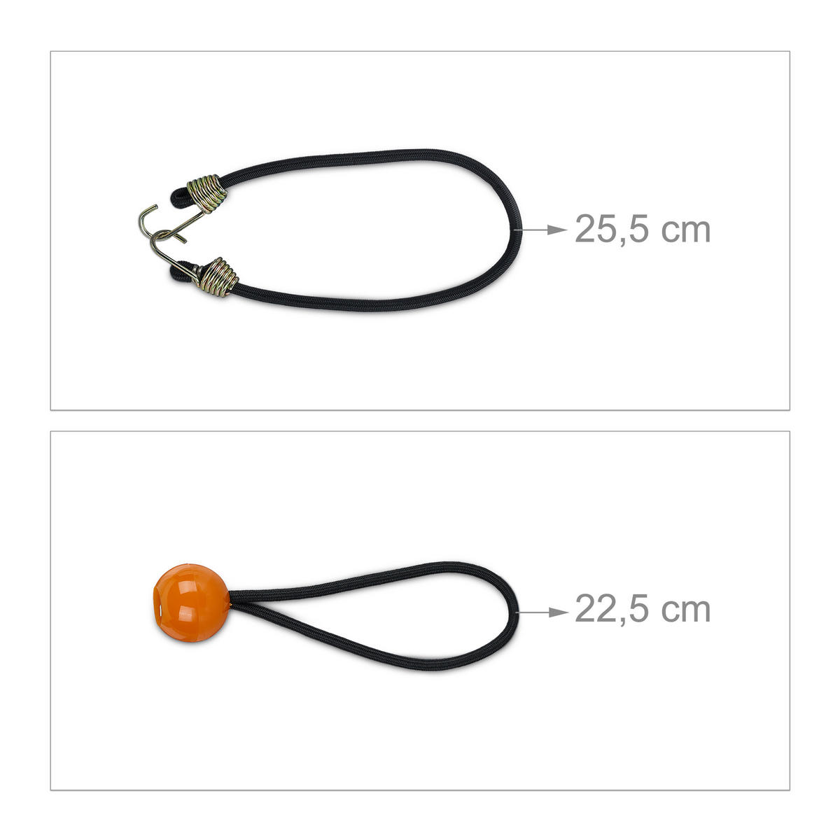 24xSPANNGUMMI - Multicolor, Kunststoff/Metall (1.5/3.5/103cm) - Relaxdays