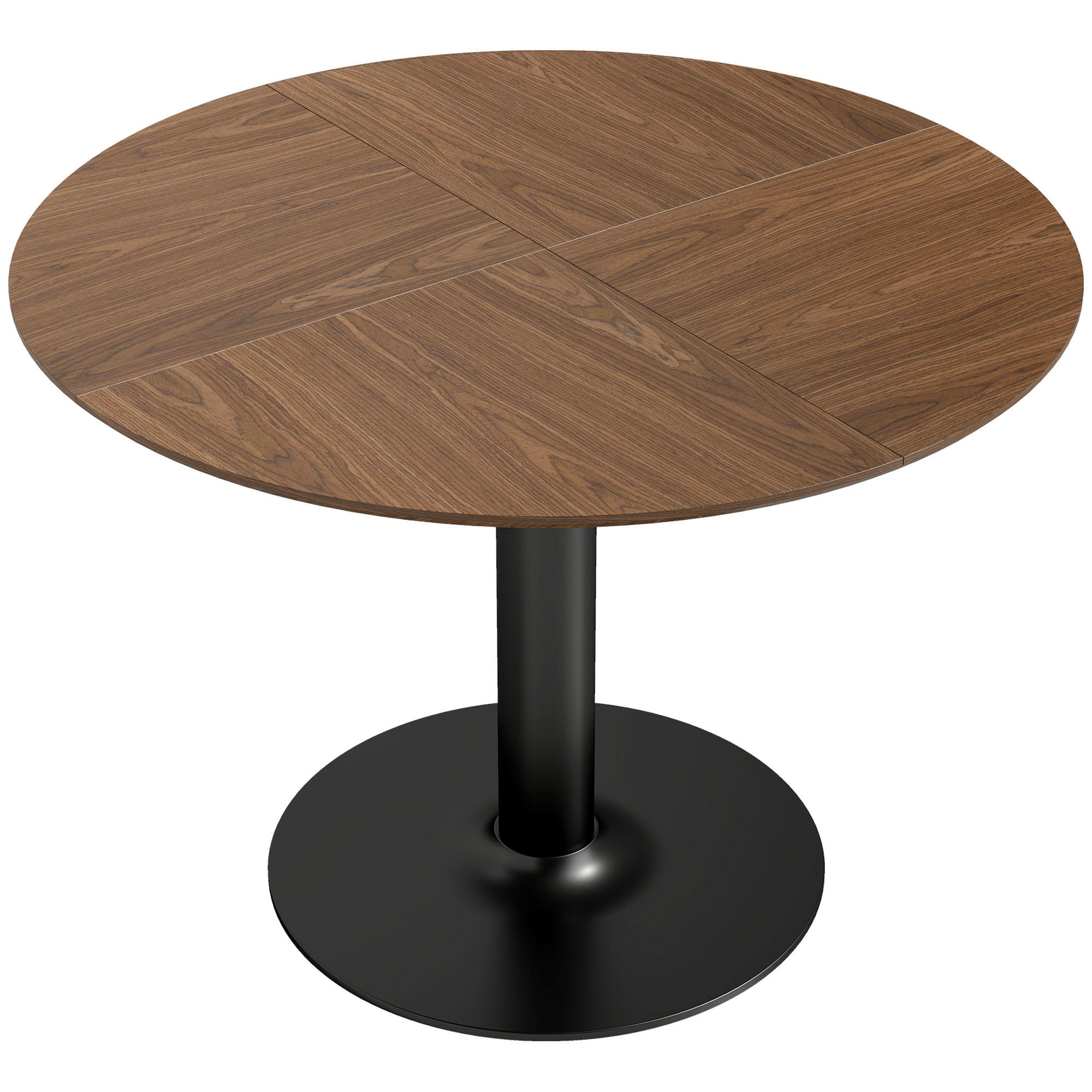 ESSTISCH MDF Stahl Braun - Schwarz/Braun, Holzwerkstoff/Metall (110/110/78cm) - HOMCOM