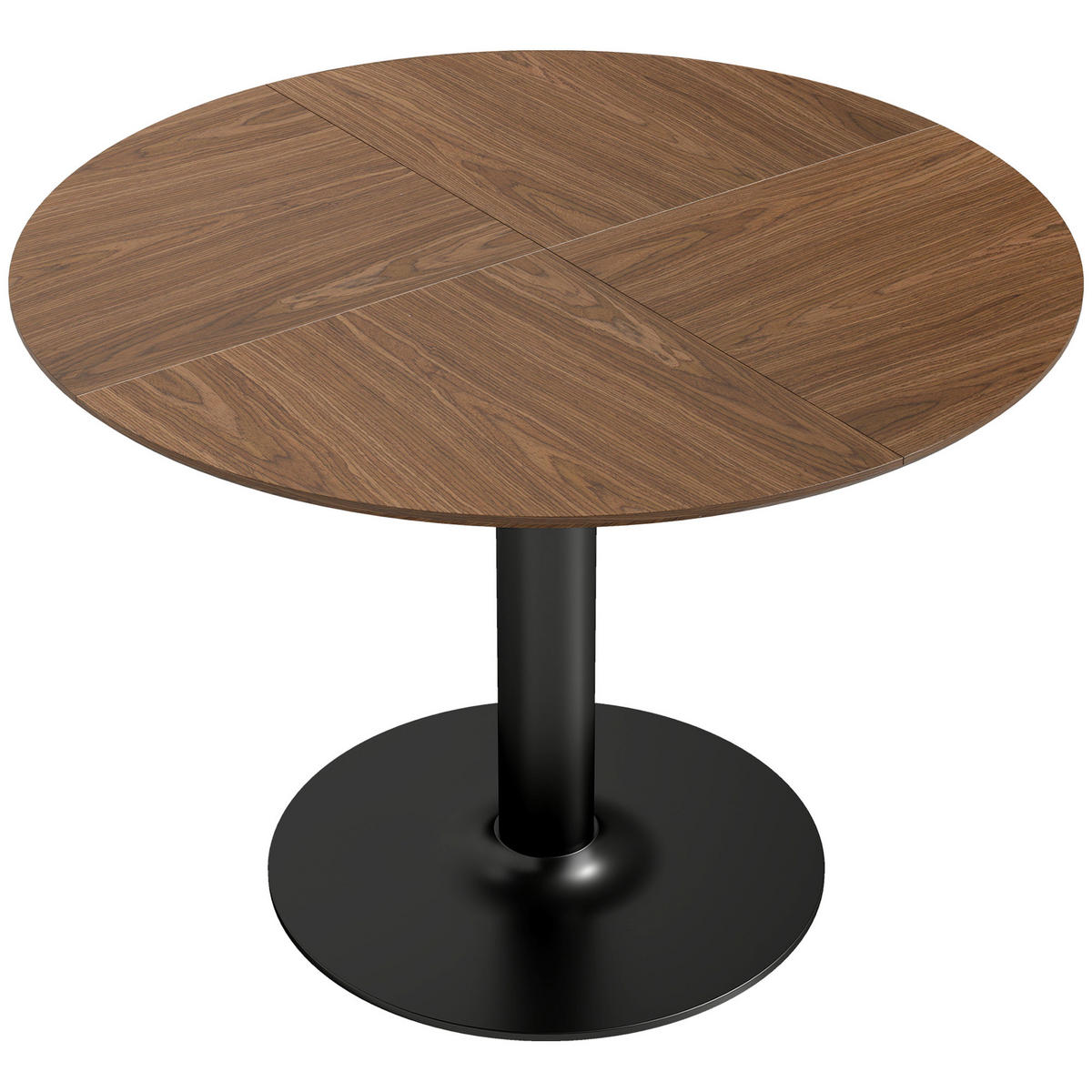 ESSTISCH MDF Stahl Braun - Schwarz/Braun, Holzwerkstoff/Metall (110/110/78cm) - HOMCOM