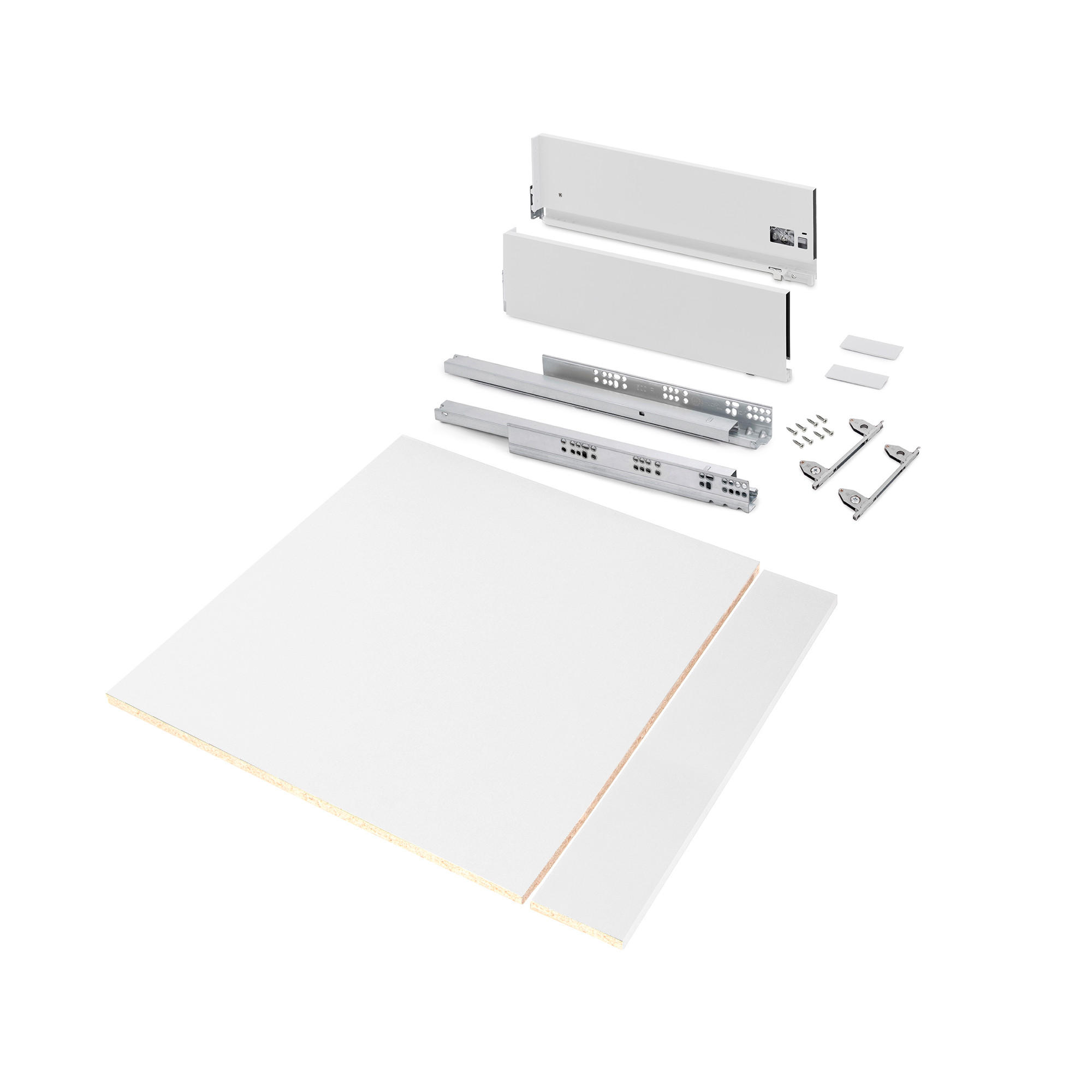 SCHUBLADEGARNITUR Vertex für Küche oder Badezimmer, Höhe 178 mm, mit Einlegeböden, Modul 600 mm, Weiß lackiert - Weiß, Metall (53/8/58.5cm) - EMUCA
