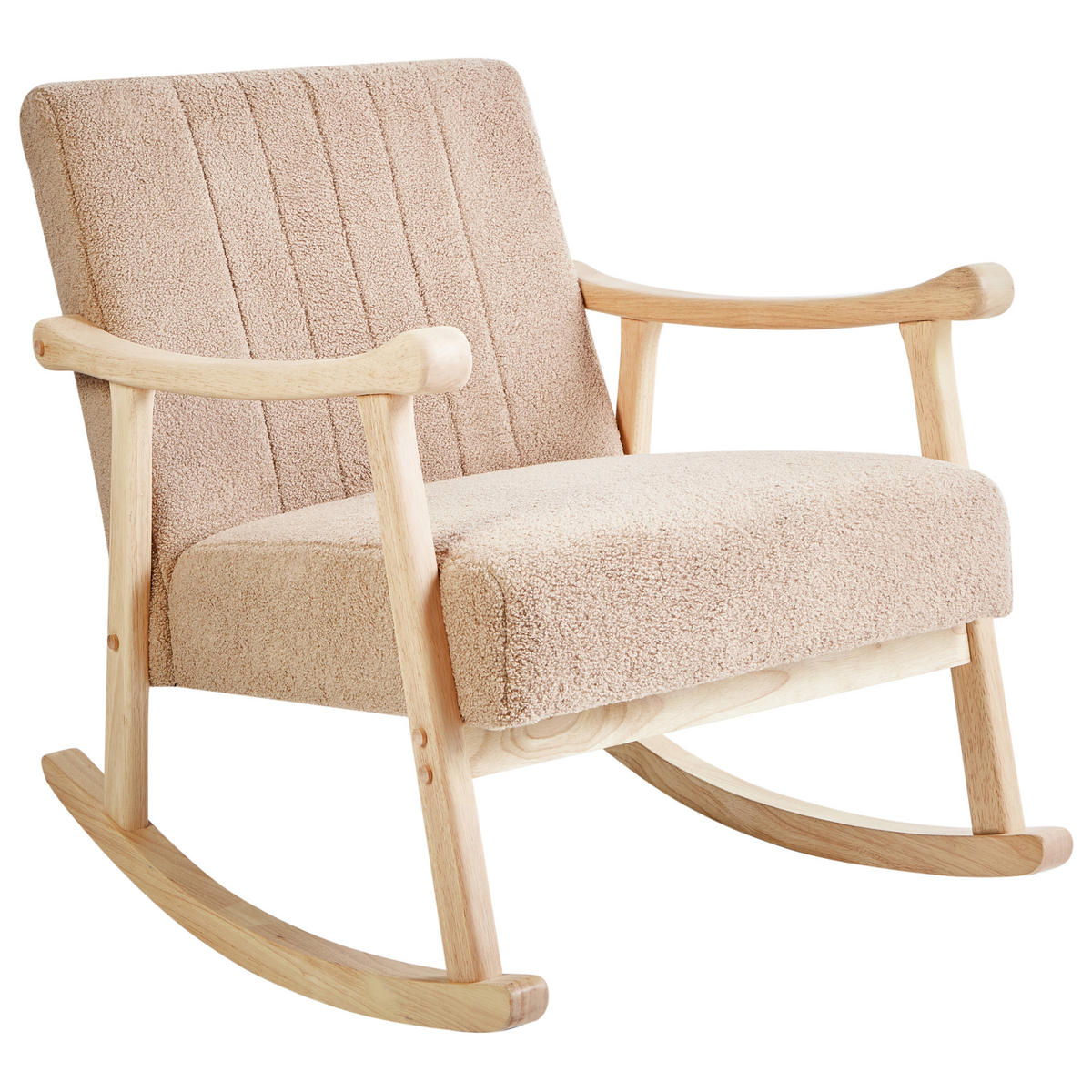 SCHAUKELSESSEL Hellbraun Leknes - Hellbraun/Beige, Textil (63/78/96cm) - Beliani