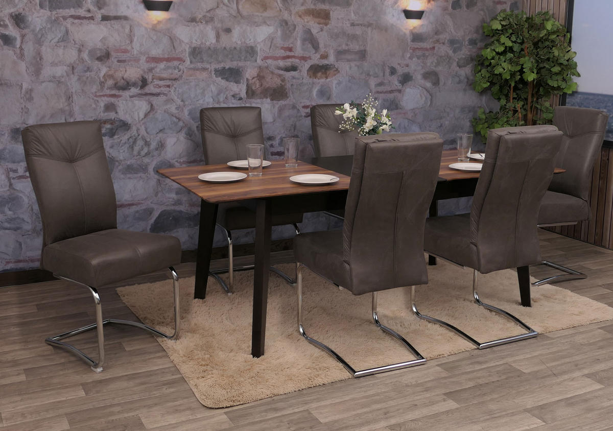 ESSZIMMERSTUHL Grau, Braun 6er-Set - Braun/Grau, Textil (46/105/60cm) - MCW