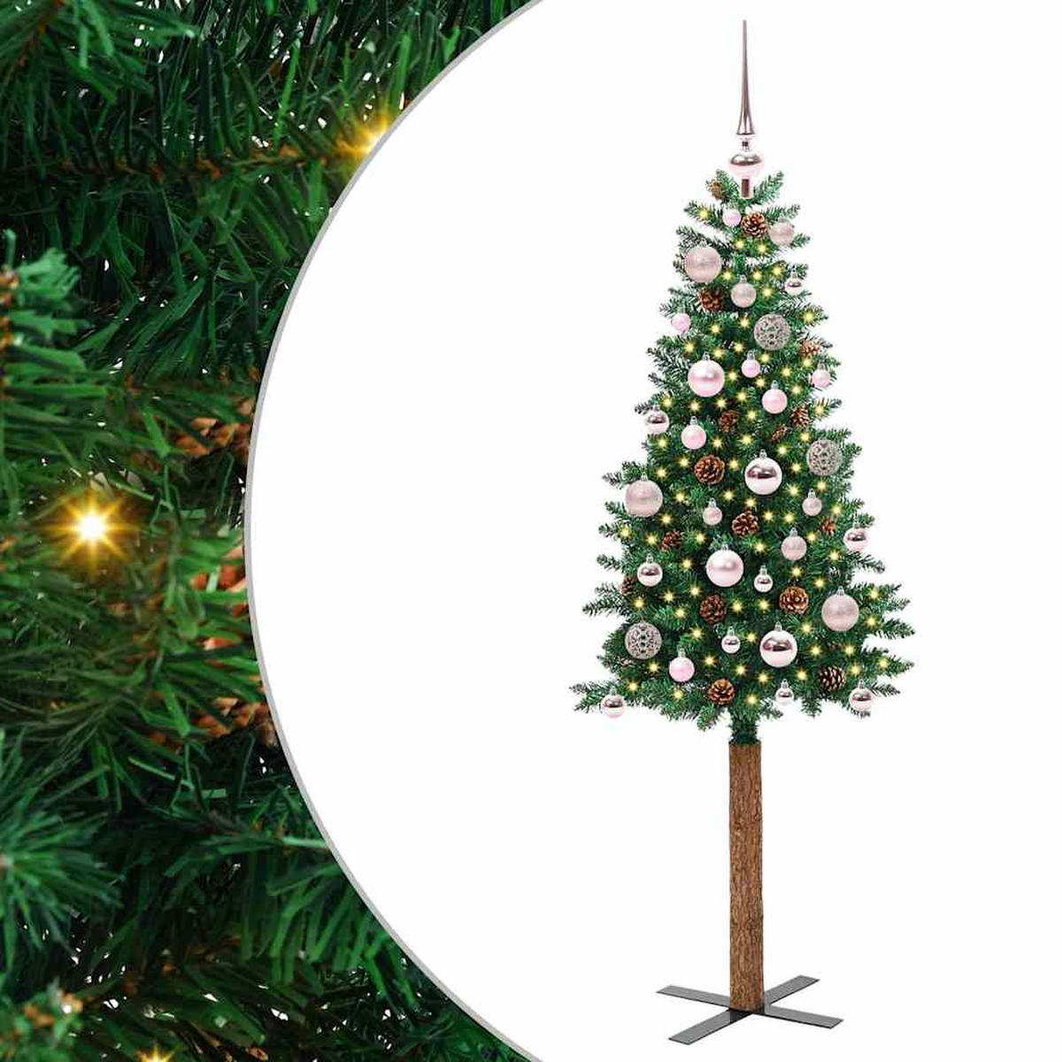 WEIHNACHTSBAUM Schlanker Haltbar 66/66/150 cm Grün PVC - Grün, Kunststoff (150cm) - vidaXL