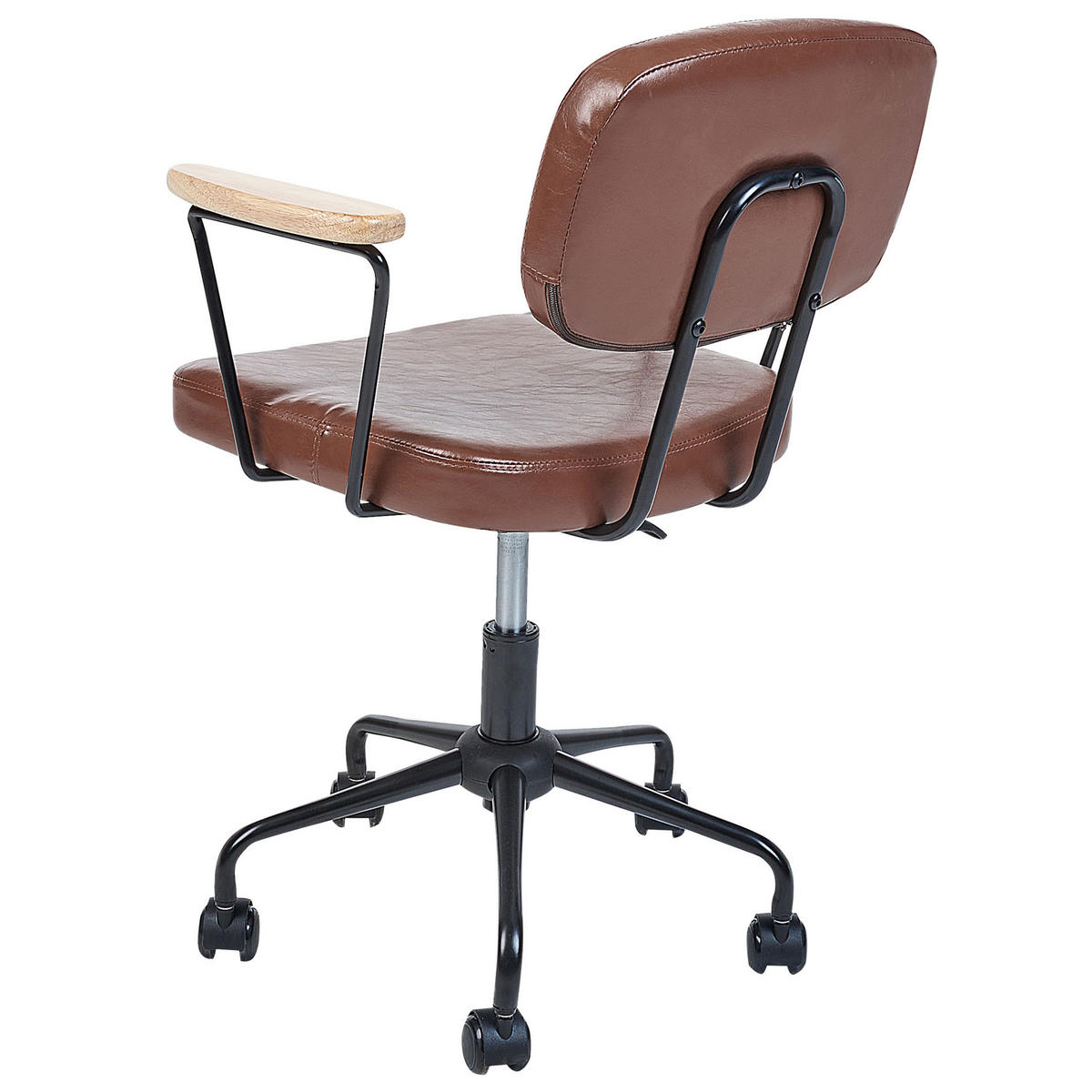 BÜROSTUHL Kunstleder Braun Algerita - Braun, Textil/Metall (62/77/62cm) - Beliani