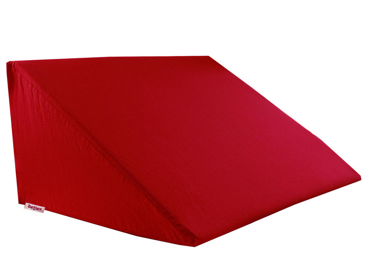 KEILKISSENBEZUG Basic 100% Baumwolle rot 62/49/30 cm - Rot, Textil (62/49cm) - beties Heimtextil