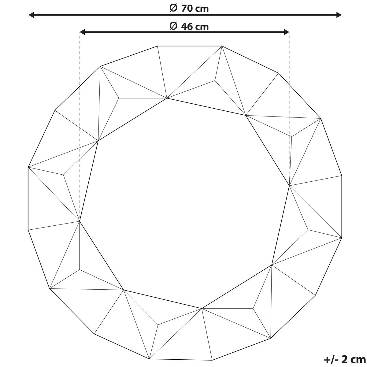 WANDSPIEGEL silber Diamantform 70 cm Habay - Silberfarben, Holzwerkstoff (70/70/3cm) - Beliani