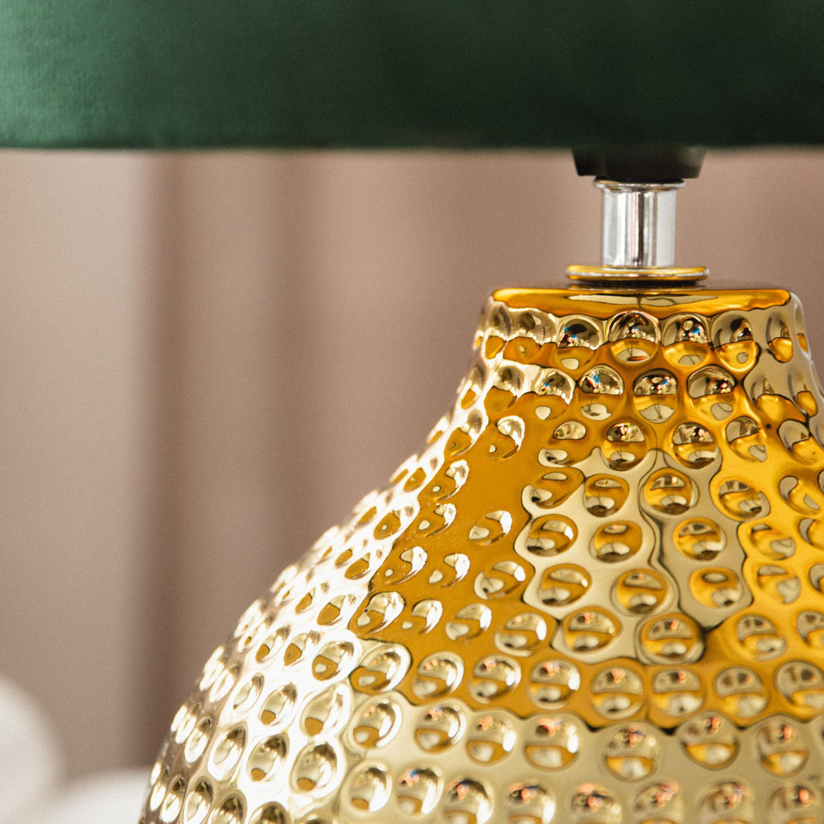 TISCHLAMPE NIPER 2-er Set, Gold/Grün - Goldfarben/Grün, Keramik/Textil (24/24/38cm) - KONSIMO®