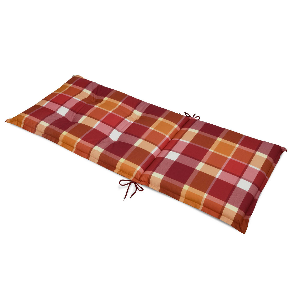 HOCHLEHNERAUFLAGE Sunny RO 120/50/6cm Rot-Kariert - Rot, Textil (50/6/120cm) - Beautissu 