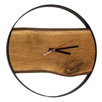 WANDUHR - Eiche / Metallrahmen - Ø 43cm - Naturfarben, Holz (43/43/4cm) - holz4home