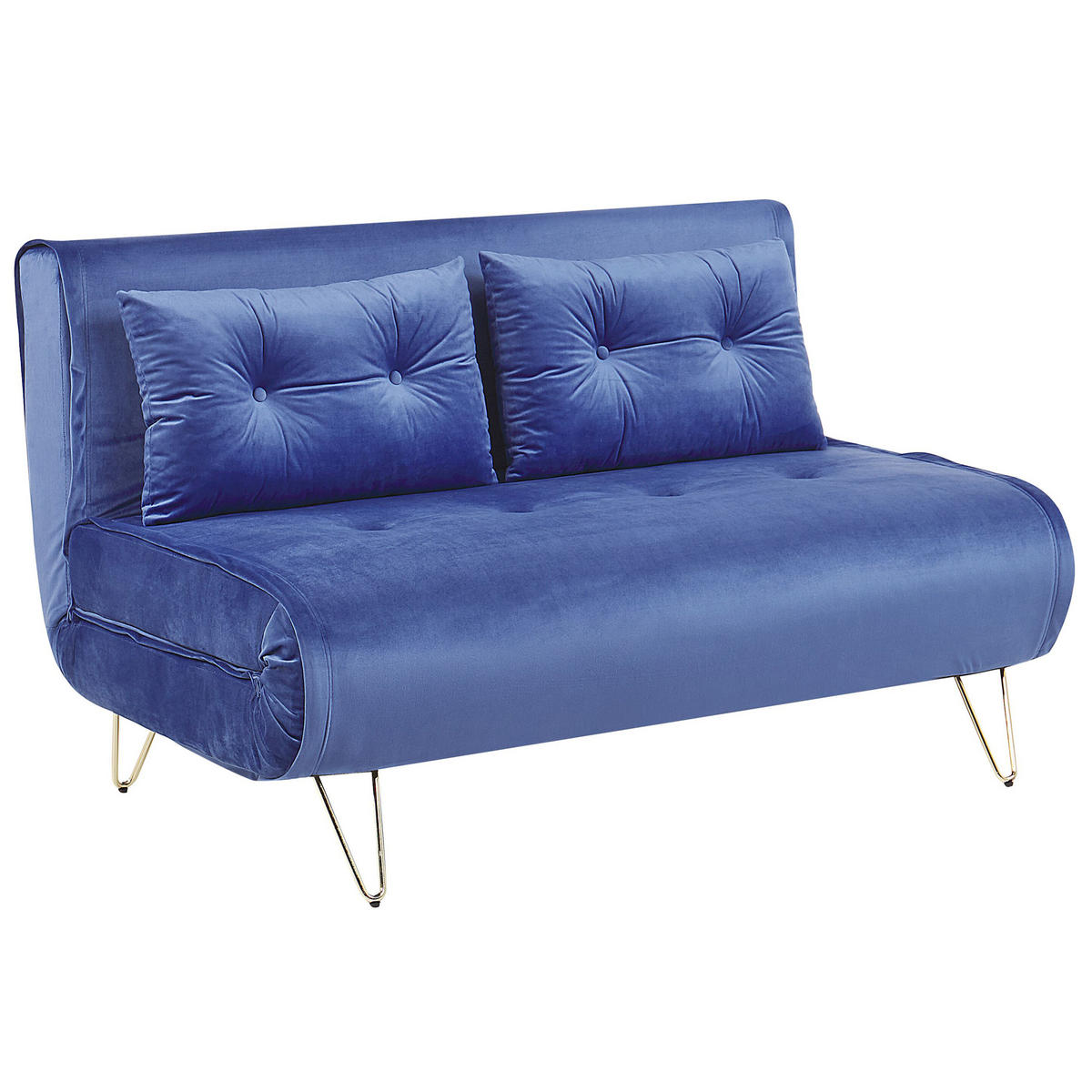 3-SITZER SOFA SET Samtstoff Blau Vestfold - Blau, Textil (130/81/78cm) - Beliani
