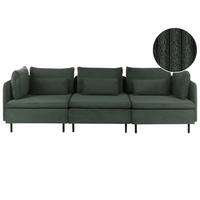 MODULÁRNÍ POHOVKA 3-místná Tmavě zelená Manšestr Egeris - zelená barva, textil (258/80/94cm) - Beliani