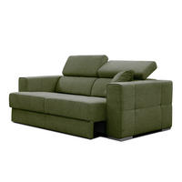SOFA QUARTZ 3-Sitzer mit Ausziehsitz, olivgrün - Olivgrün, Holzwerkstoff/Textil (202/80/102cm) - Courtois Laville