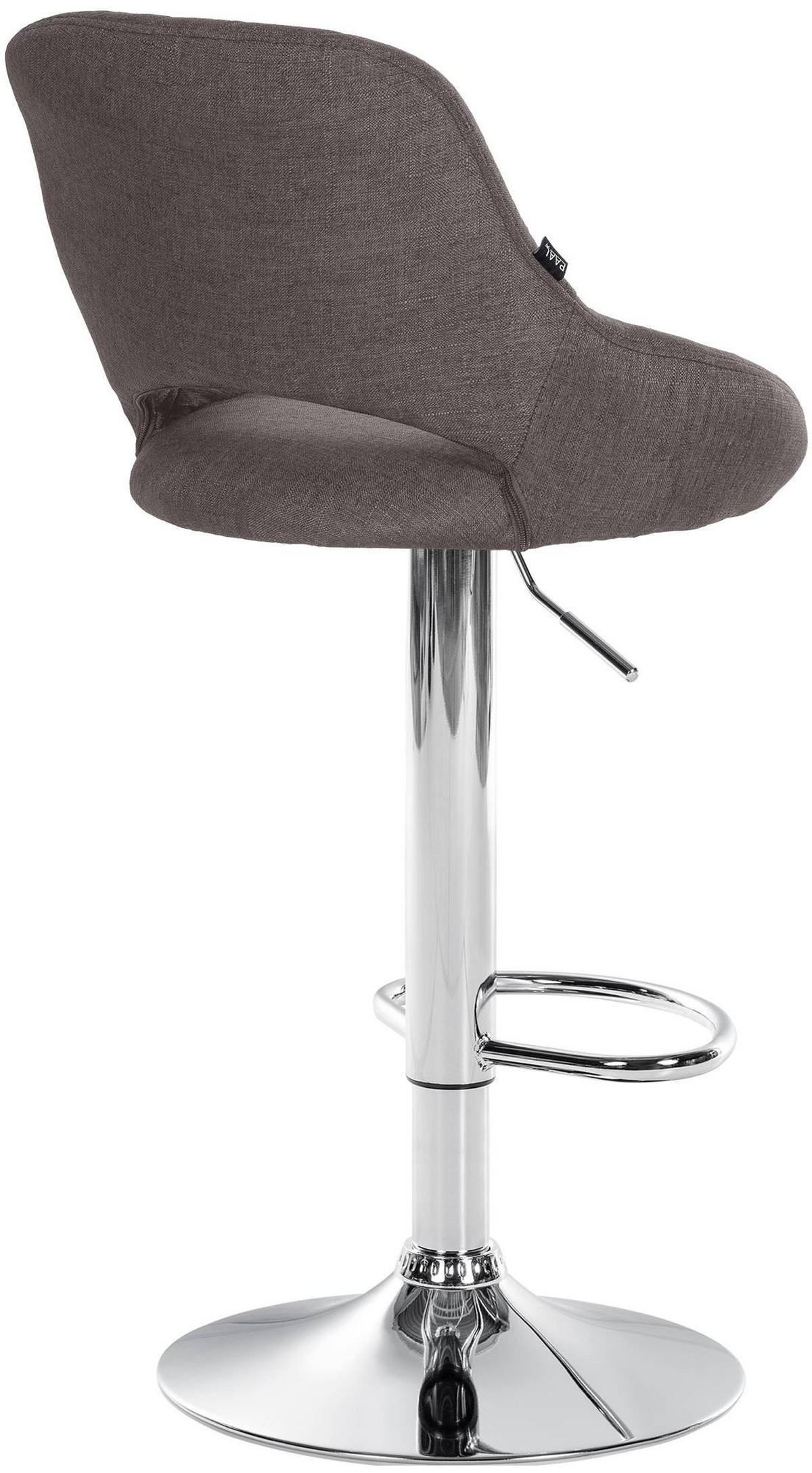 BARHOCKER Stoff Dunkelgrau - Chromfarben/Dunkelgrau, Textil/Metall (47/85/48cm) - CLP