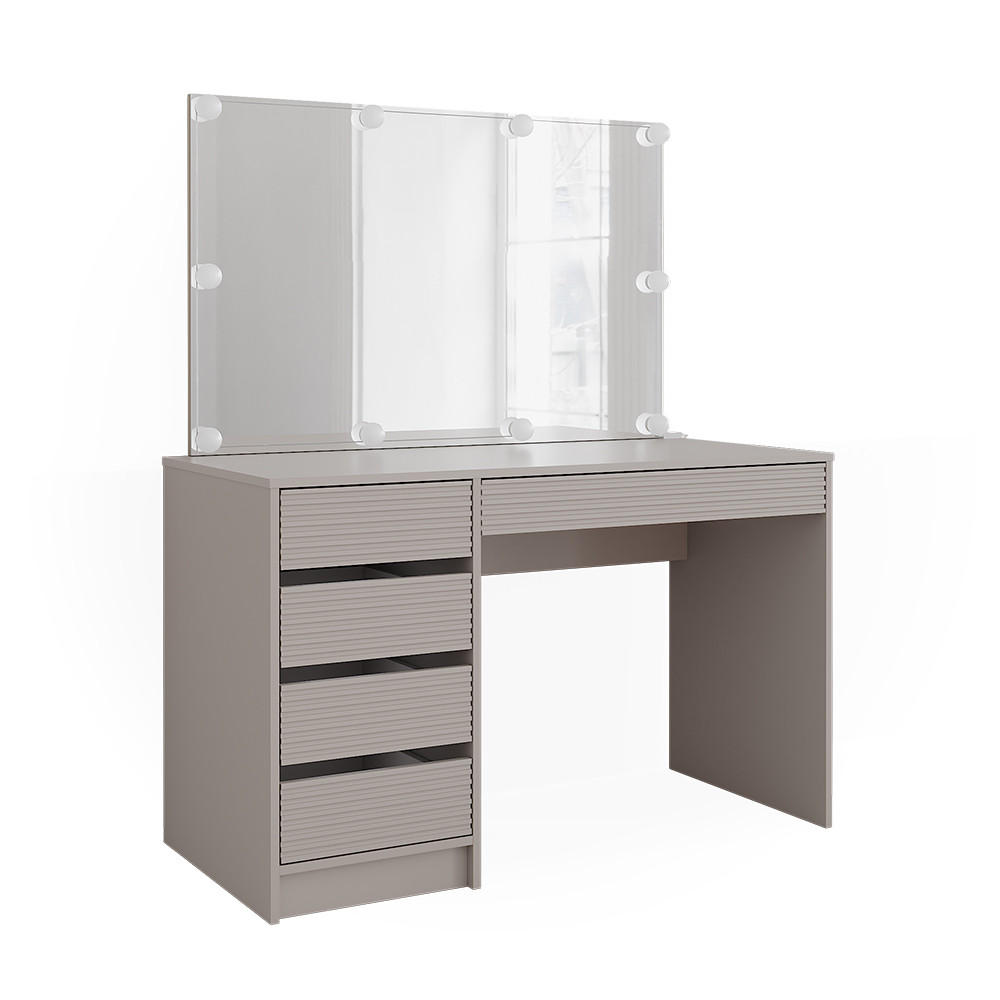 SCHMINKTISCH Sherry Cashmere 120 cm mit Spiegel & LED-Beleuchtung - Kaschmir, Holzwerkstoff (120/75/55cm) - Vicco