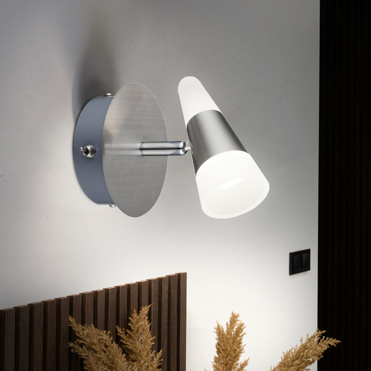 LED WANDLEUCHTE FRISO Metall Silber 2er Set - Silberfarben, Metall (12/14/13cm) - Globo Lighting