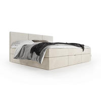 BOXSPRINGBETT Weit 240x200 cm mit Bettkasten – Beige, 3 modulare Segmente - Beige, Textil (240/200cm)