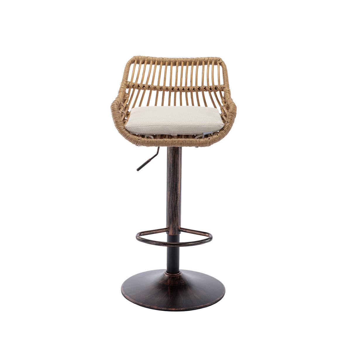 BARHOCKER,DREHSTUHL,RATTAN 360° drehbar, 2er-Set,Beige - Beige, Metall (38/109/39cm) - LVHOM
